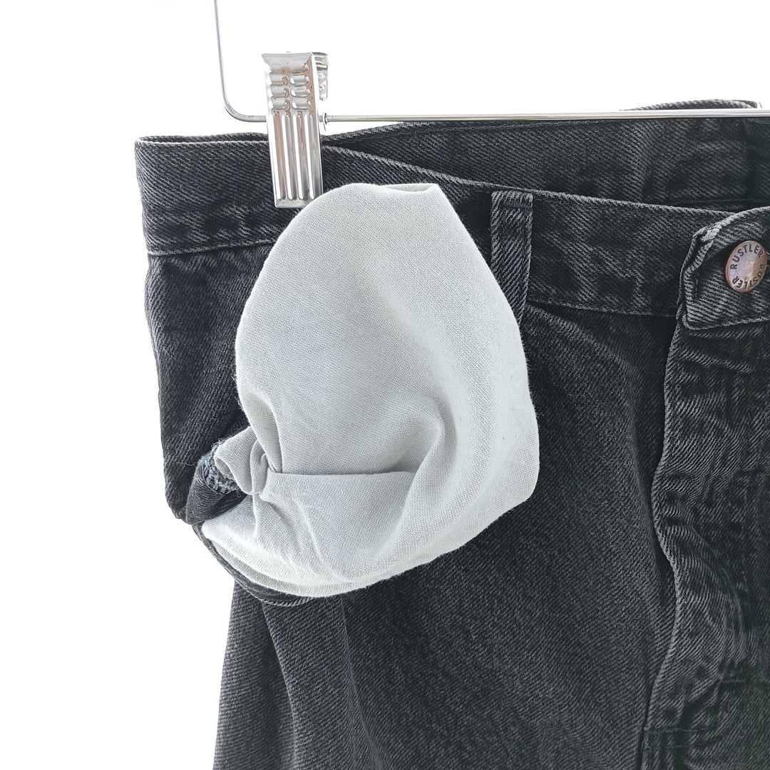 Rustler Black Denim Straight Denim Pants for Men, W30 equivalent cotton black type Vintage Second Hand