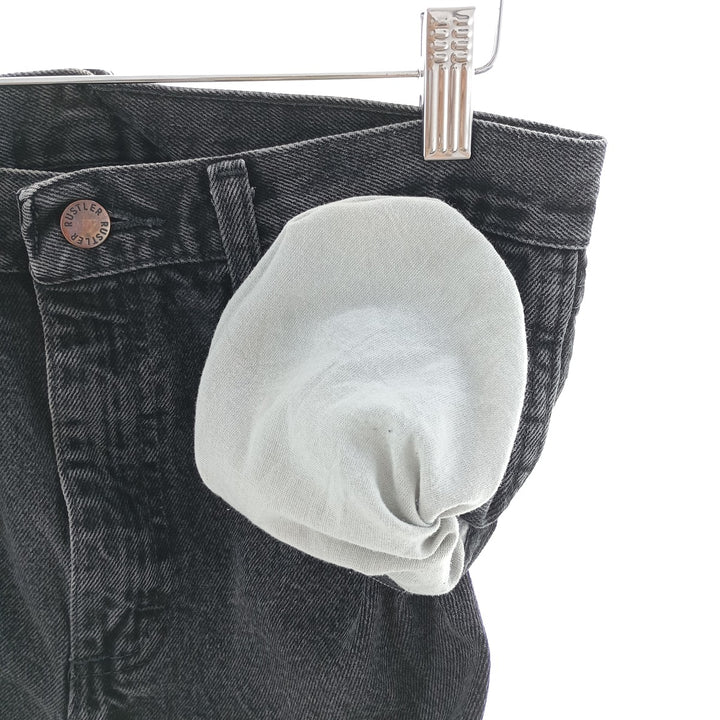 Rustler Black Denim Straight Denim Pants for Men, W30 equivalent cotton black type Vintage Second Hand