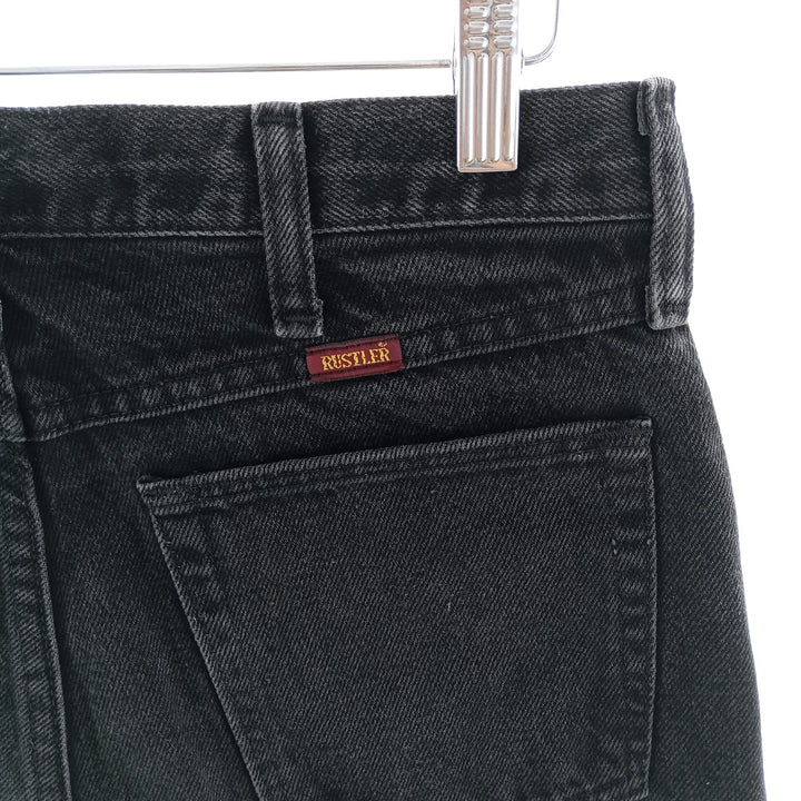 Rustler Black Denim Straight Denim Pants for Men, W30 equivalent cotton black type Vintage Second Hand