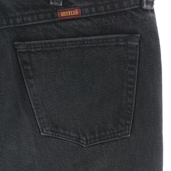 Rustler Black Denim Straight Denim Pants for Men, W30 equivalent cotton black type Vintage Second Hand
