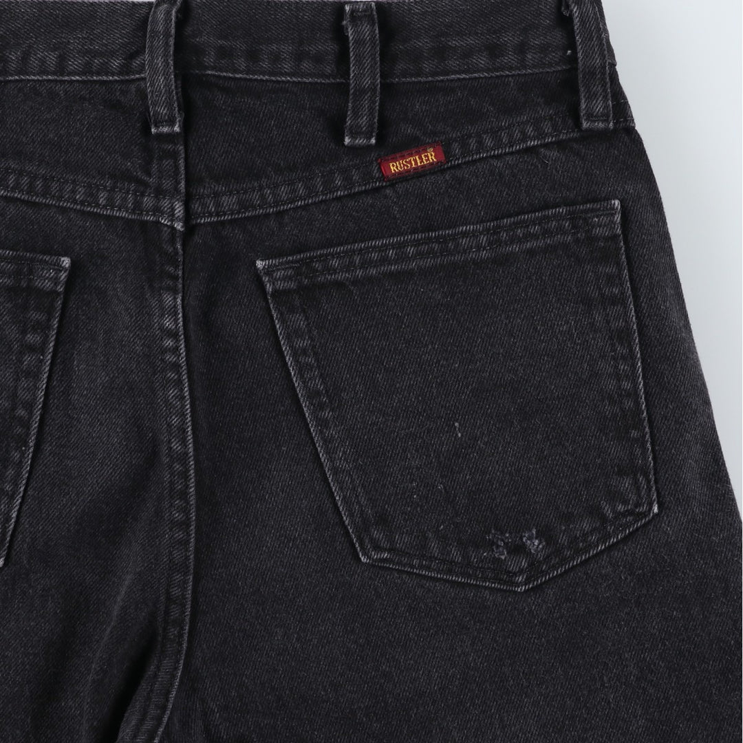 Rustler Black Denim Straight Denim Pants for Men, W30 equivalent cotton black type Vintage Second Hand