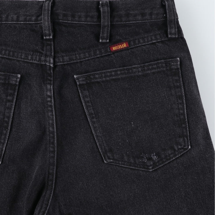 Rustler Black Denim Straight Denim Pants for Men, W30 equivalent cotton black type Vintage Second Hand