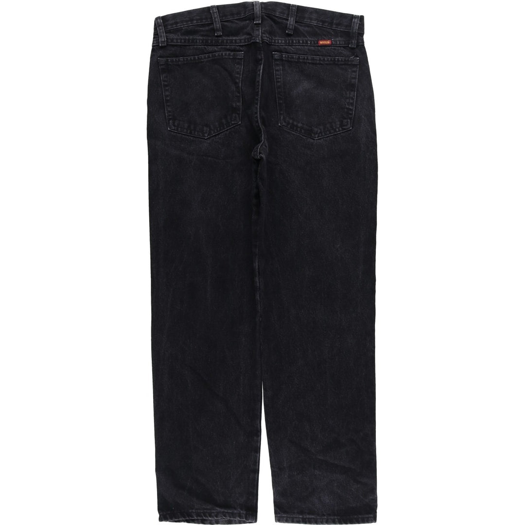 Rustler Black Denim Straight Denim Pants for Men, W33 equivalent cotton black type Vintage Second Hand