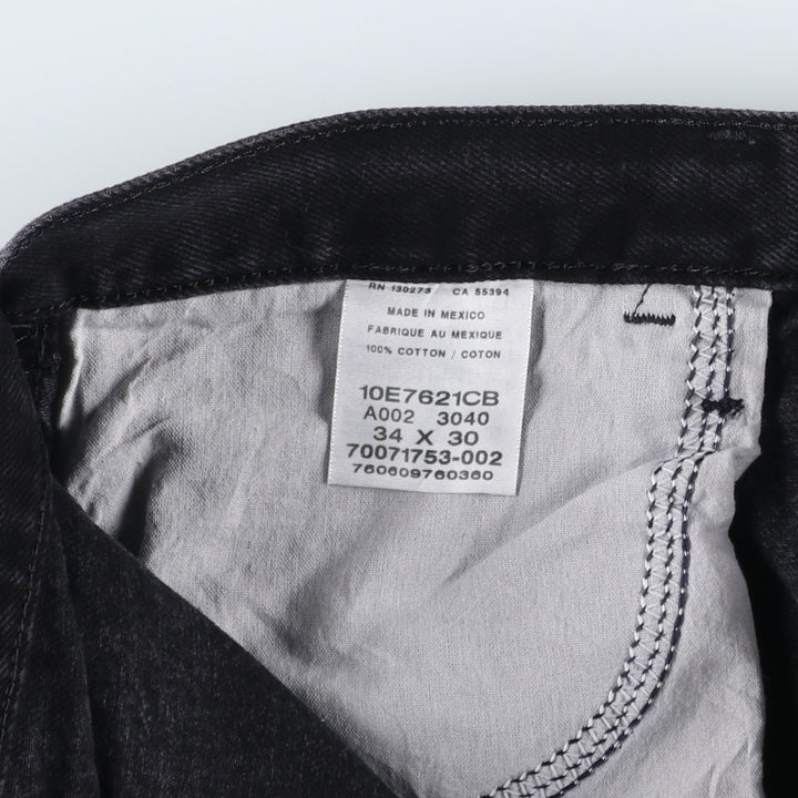 Rustler Black Denim Straight Denim Pants for Men, W33 equivalent cotton black type Vintage Second Hand