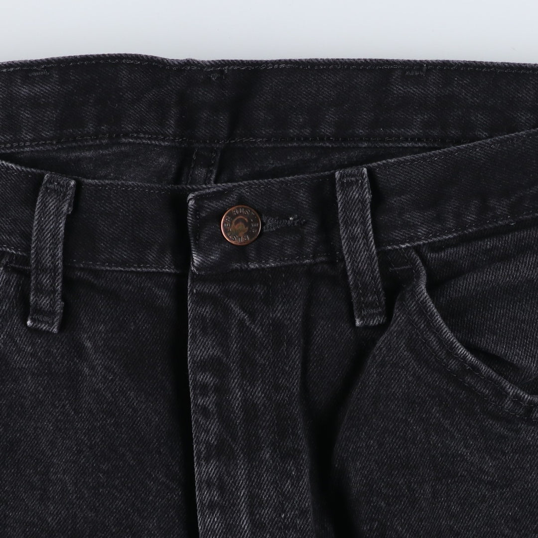 Rustler Black Denim Straight Denim Pants for Men, W33 equivalent cotton black type Vintage Second Hand