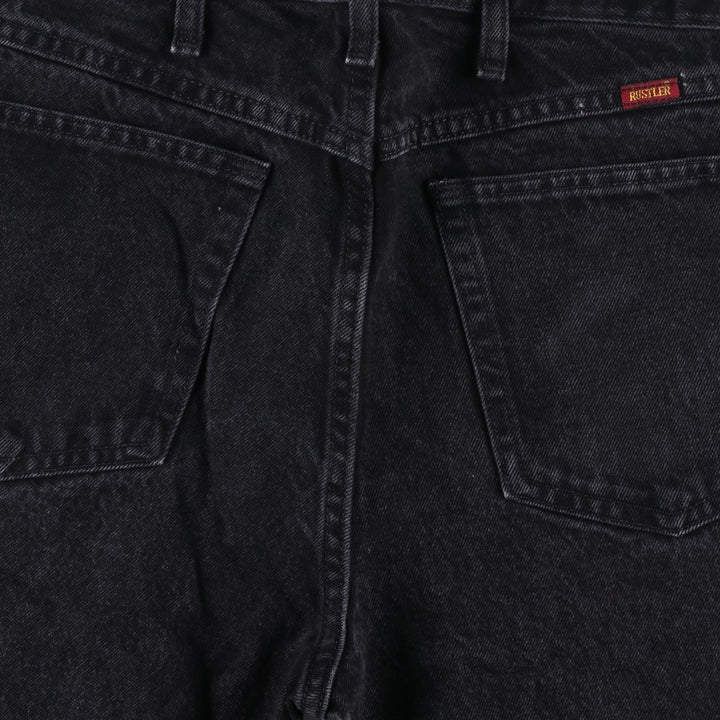 Rustler Black Denim Straight Denim Pants for Men, W33 equivalent cotton black type Vintage Second Hand