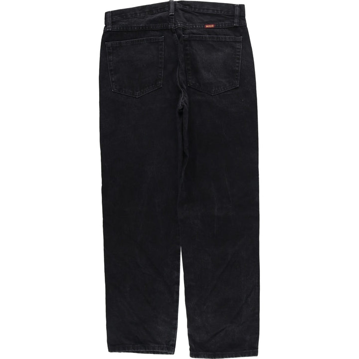 Rustler Black Denim Straight Denim Pants for Men, W34 equivalent cotton black type Vintage Second Hand