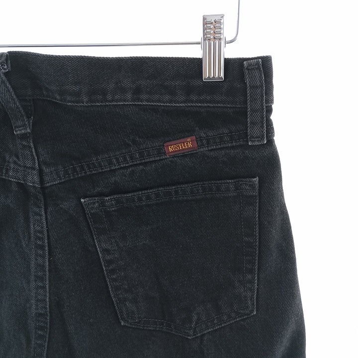 Rustler Black Denim Straight Denim Pants for Men, W30 equivalent cotton black type Vintage Second Hand