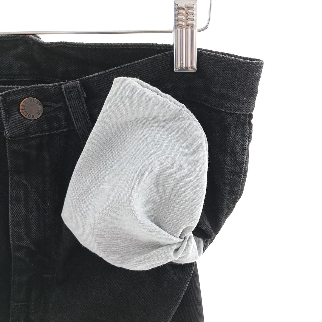 Rustler Black Denim Straight Denim Pants for Men, W30 equivalent cotton black type Vintage Second Hand