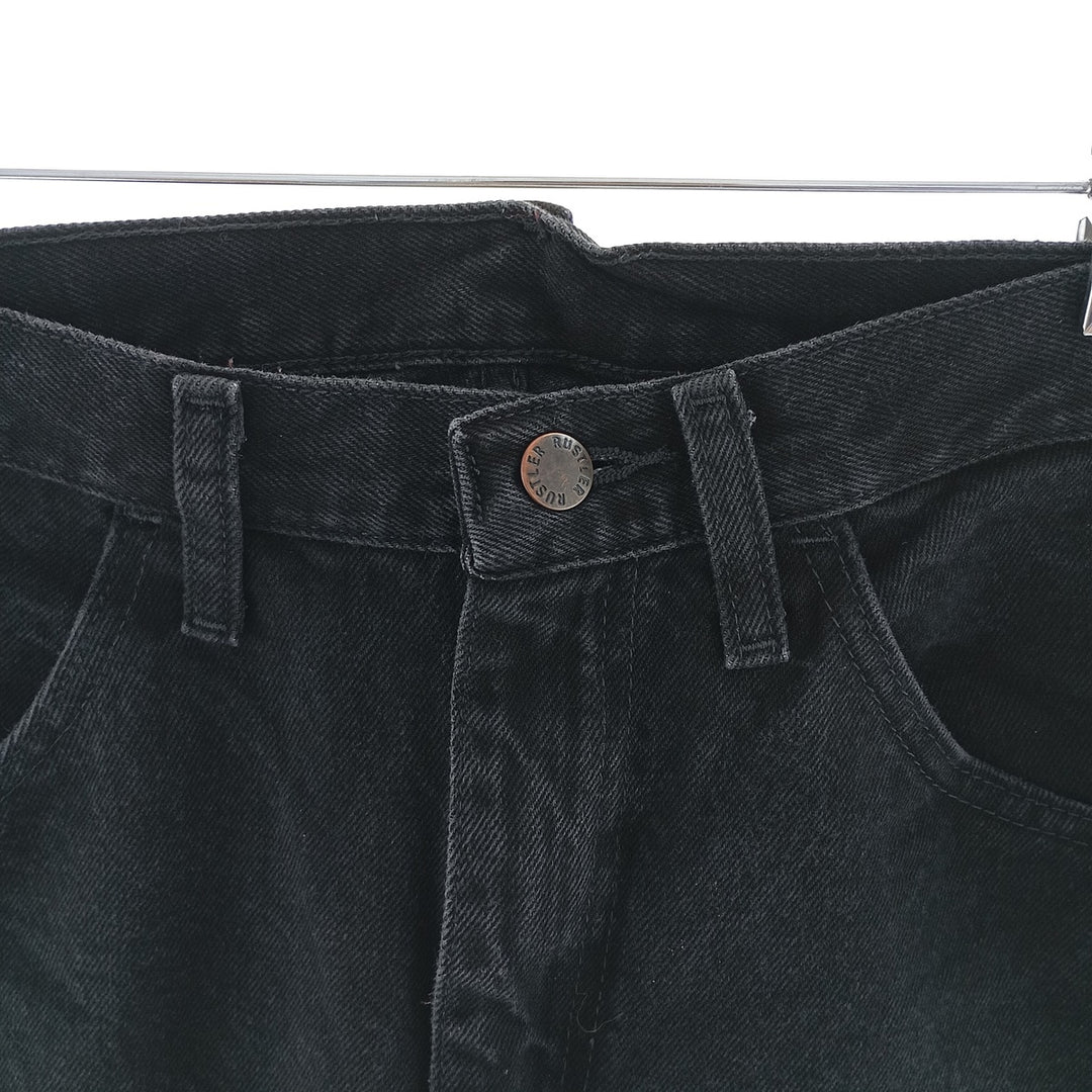 Rustler Black Denim Straight Denim Pants for Men, W30 equivalent cotton black type Vintage Second Hand