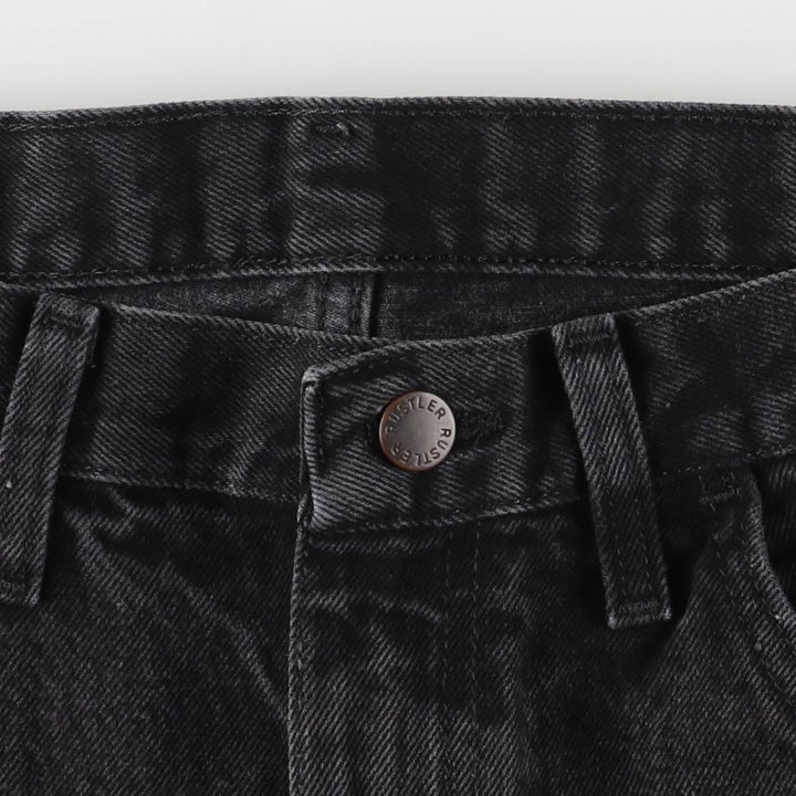 Rustler Black Denim Straight Denim Pants for Men, W33 equivalent cotton black type Vintage Second Hand