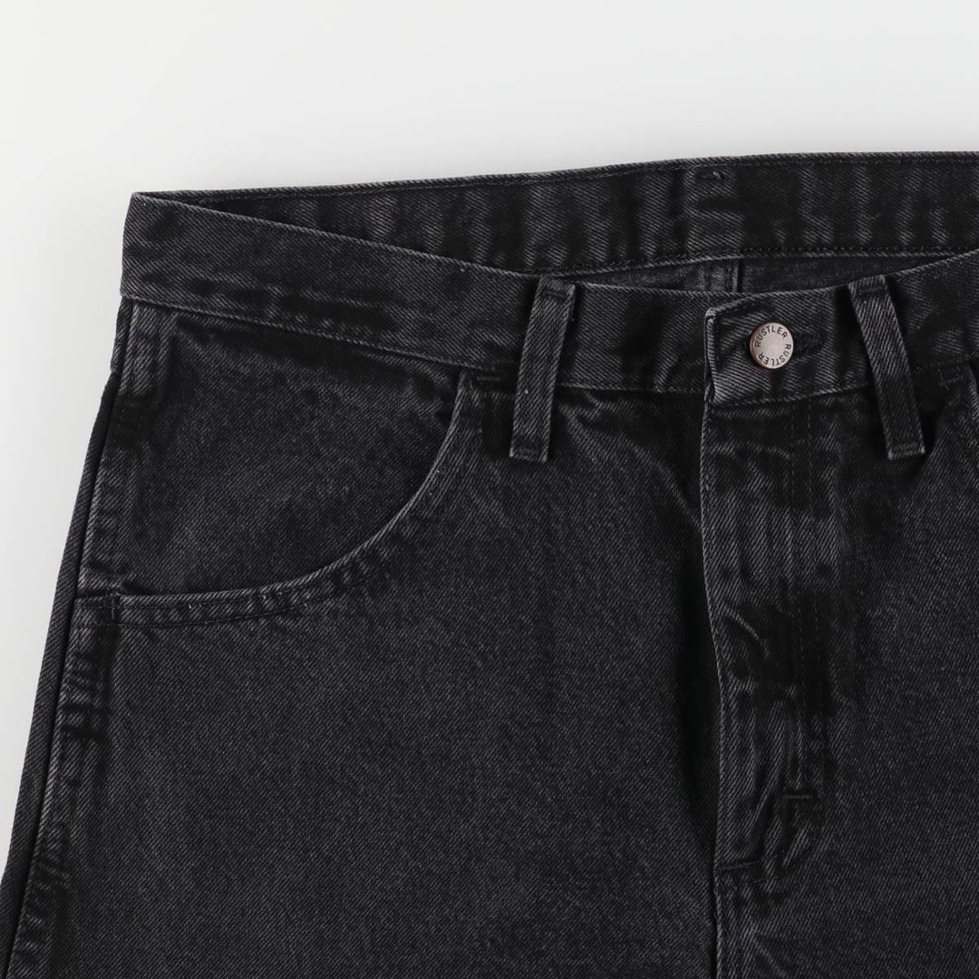 Rustler Black Denim Straight Denim Pants for Men, W33 equivalent cotton black type Vintage Second Hand