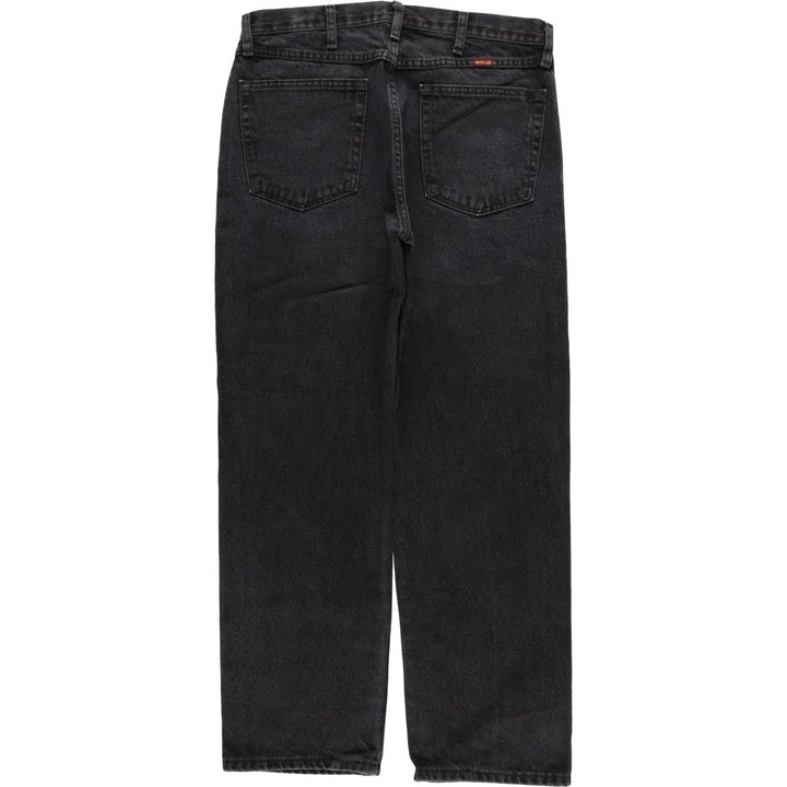 Rustler Black Denim Straight Denim Pants for Men, W34 equivalent cotton black type Vintage Second Hand