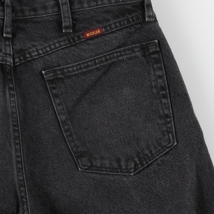Rustler Black Denim Straight Denim Pants for Men, W34 equivalent cotton black type Vintage Second Hand