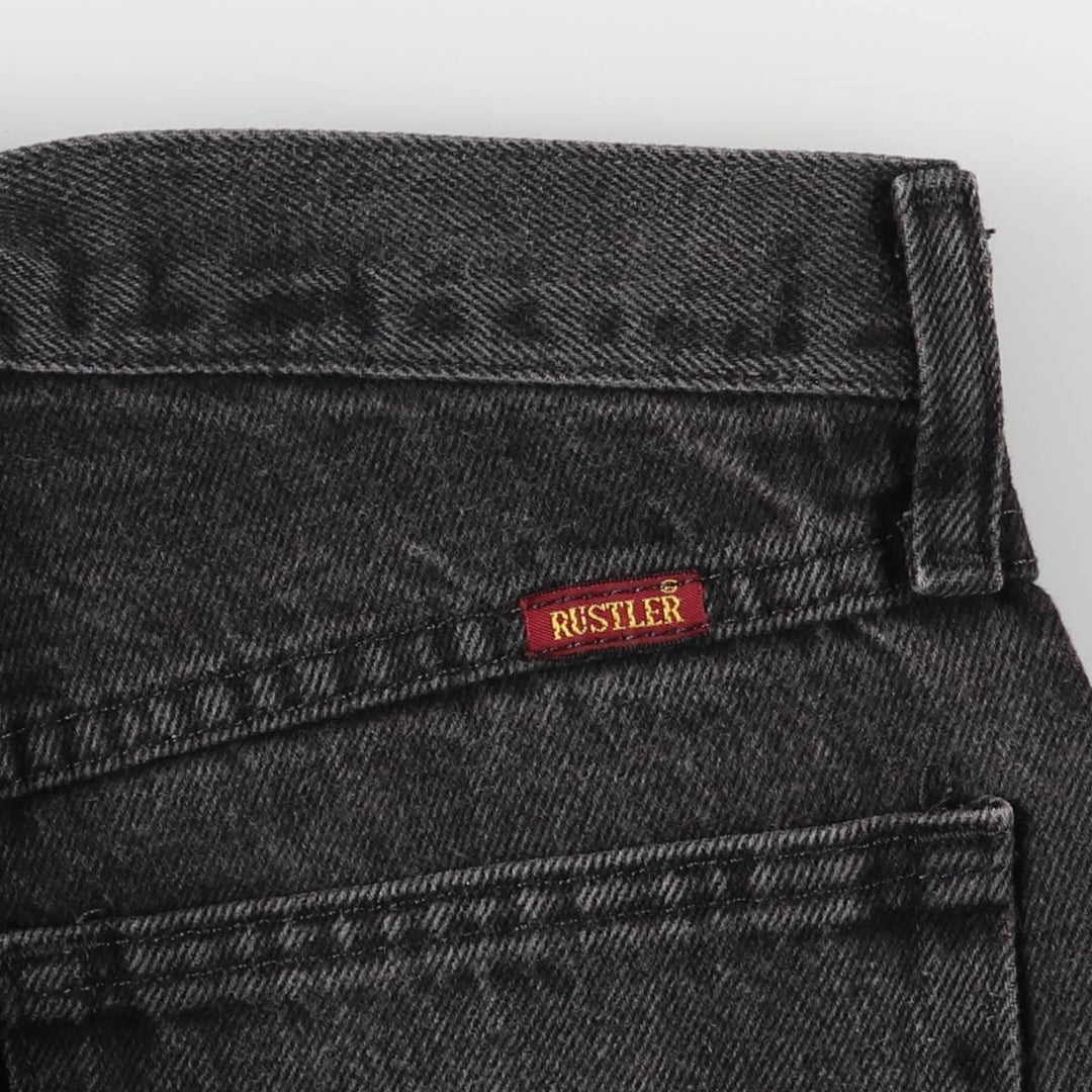 Rustler Black Denim Straight Denim Pants for Men, W29 cotton black type Vintage Second Hand