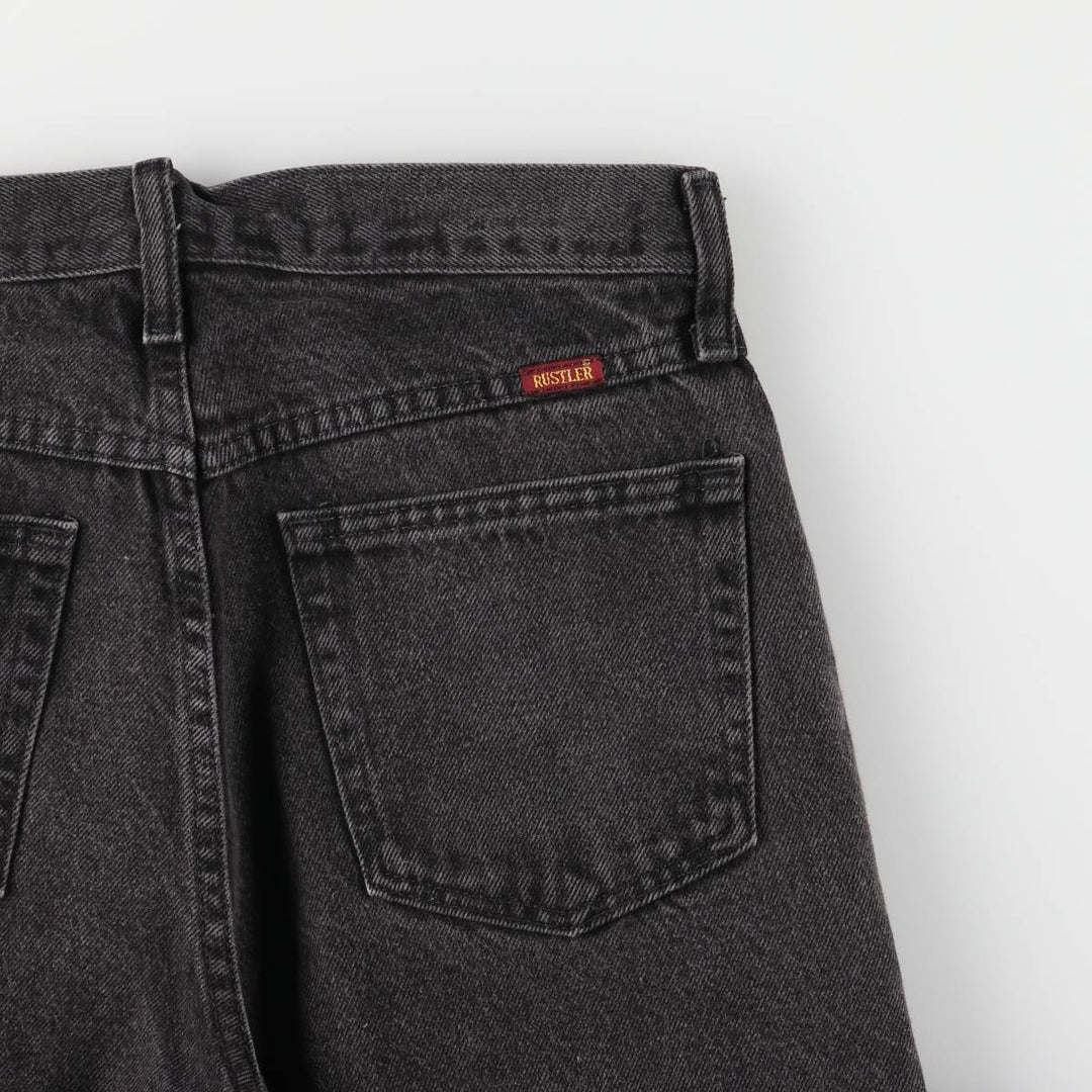Rustler Black Denim Straight Denim Pants for Men, W29 cotton black type Vintage Second Hand