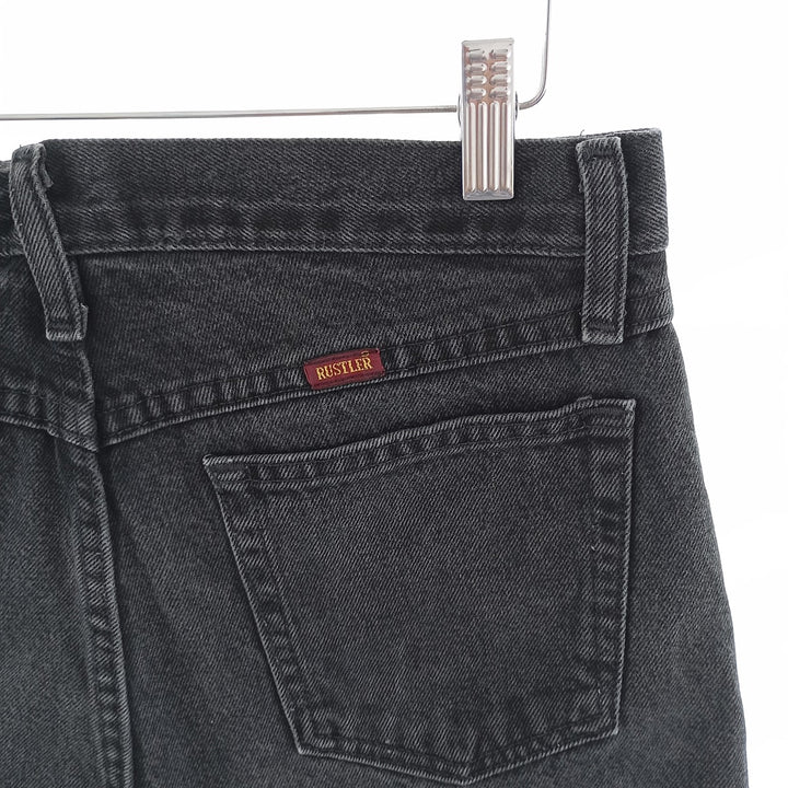 Rustler Black Denim Straight Denim Pants for Men, W30 equivalent cotton black type Vintage Second Hand
