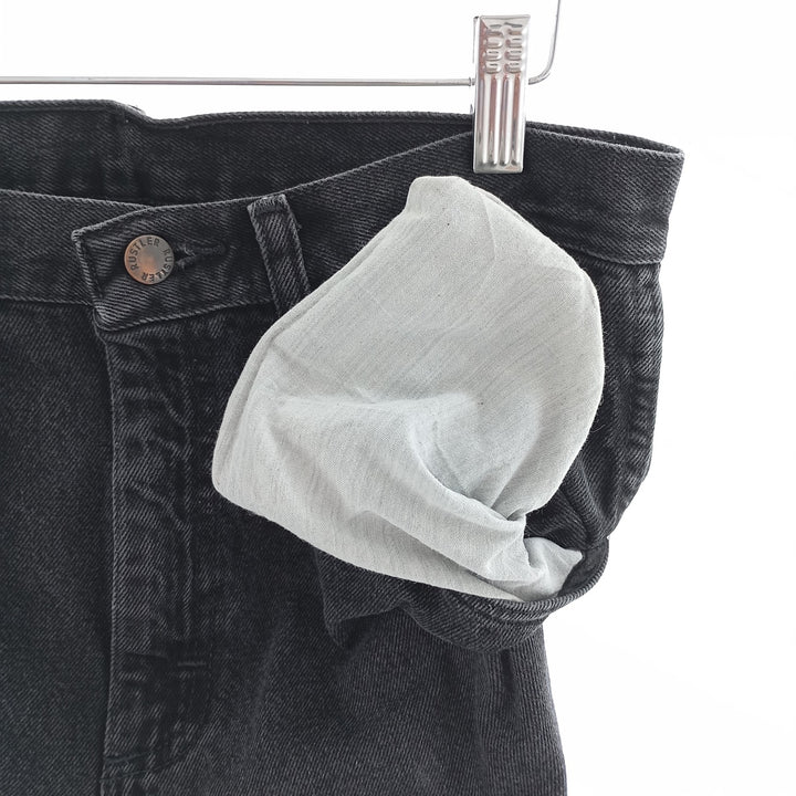 Rustler Black Denim Straight Denim Pants for Men, W30 equivalent cotton black type Vintage Second Hand