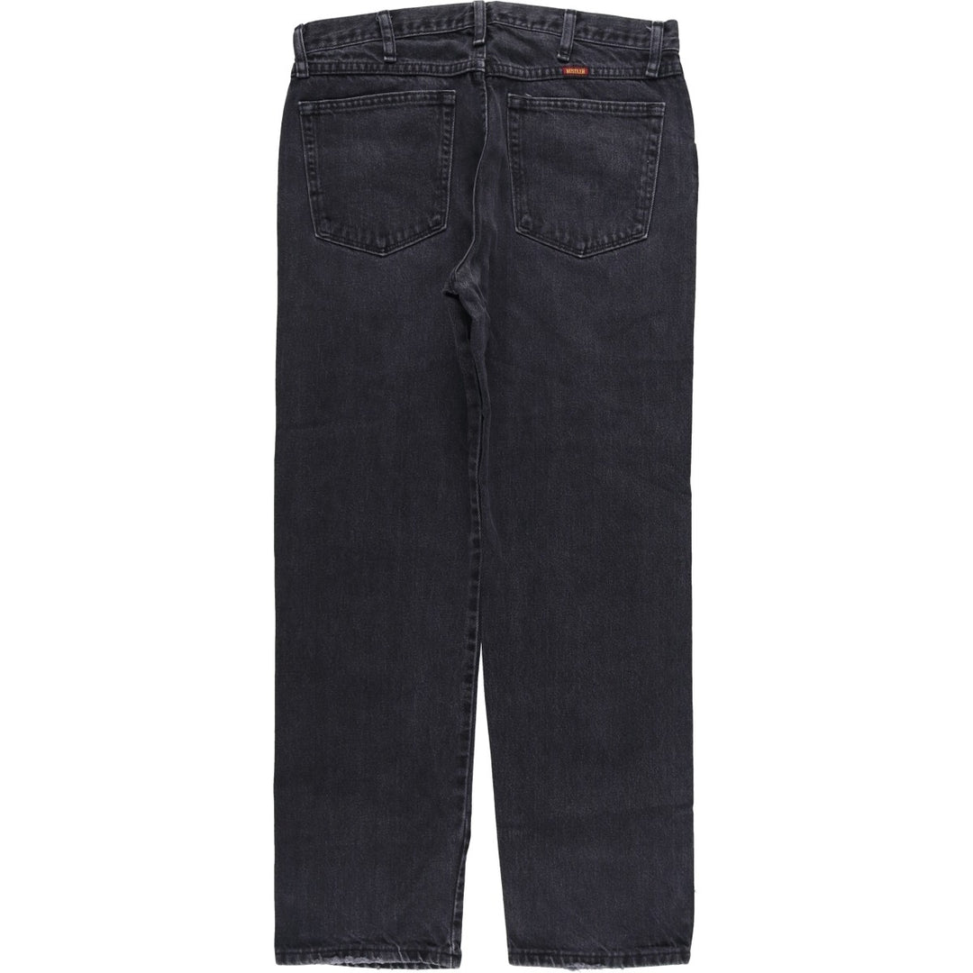 Rustler Black Denim Straight Denim Pants for Men, W33 equivalent cotton black type Vintage Second Hand