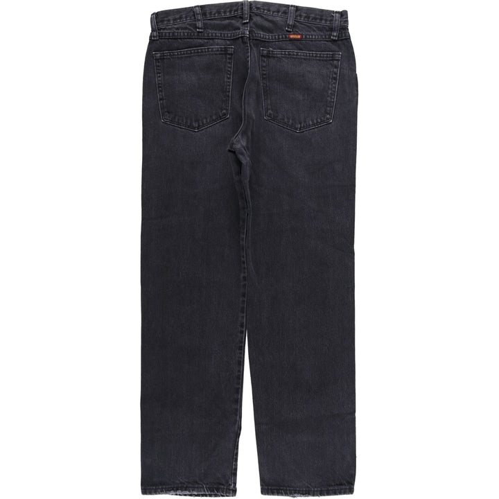 Rustler Black Denim Straight Denim Pants for Men, W33 equivalent cotton black type Vintage Second Hand