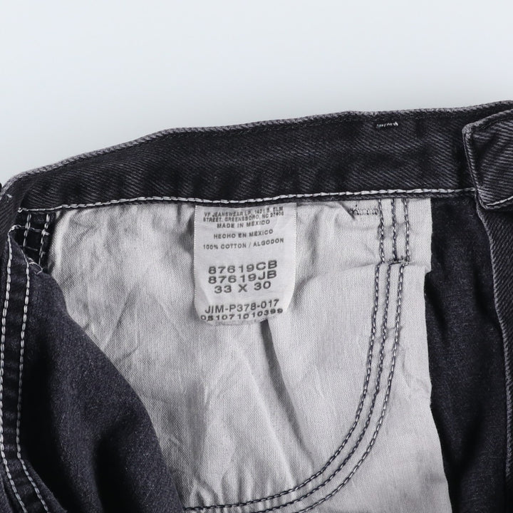 Rustler Black Denim Straight Denim Pants for Men, W33 equivalent cotton black type Vintage Second Hand