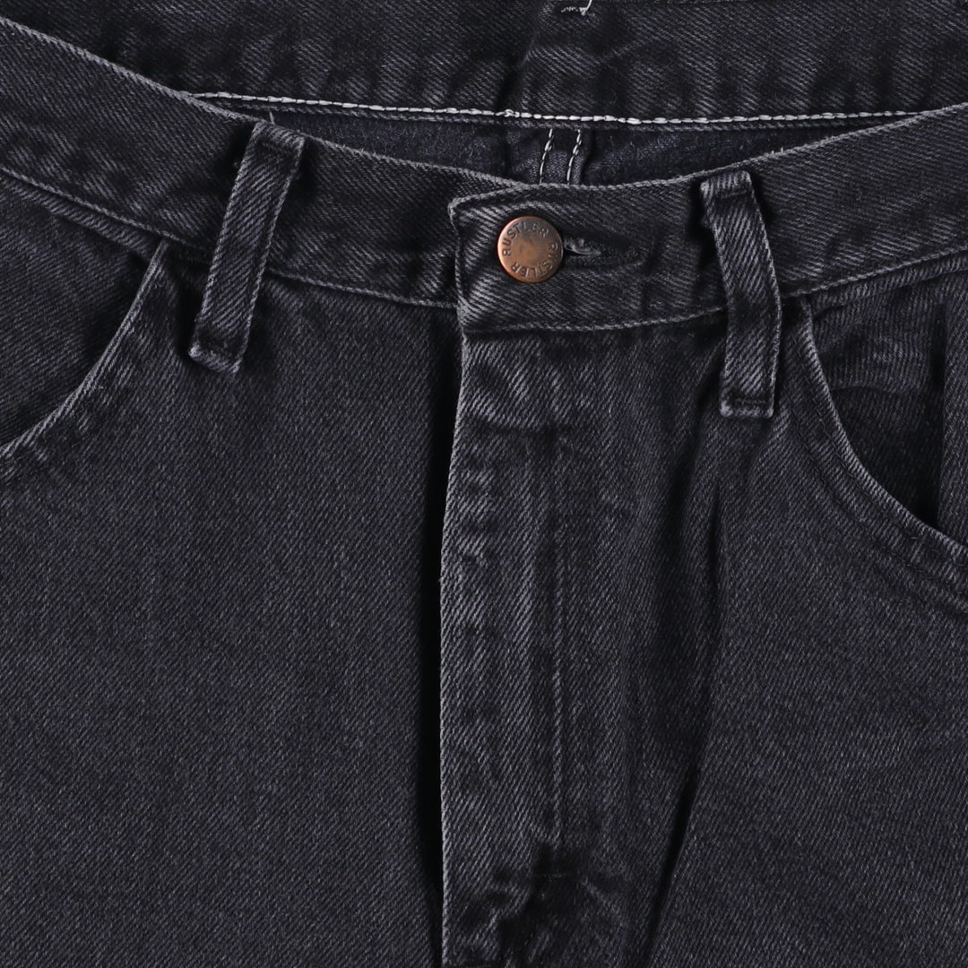 Rustler Black Denim Straight Denim Pants for Men, W33 equivalent cotton black type Vintage Second Hand