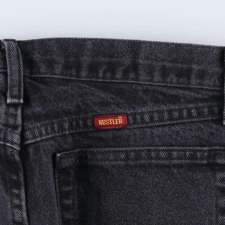 Rustler Black Denim Straight Denim Pants for Men, W30 equivalent cotton green type Vintage Second Hand