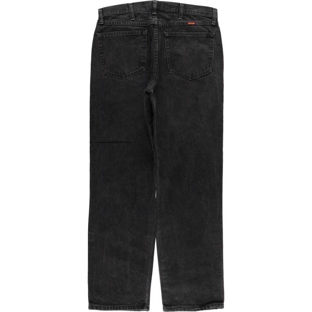Rustler Black Denim Straight Denim Pants for Men, W34 equivalent cotton black type Vintage Second Hand
