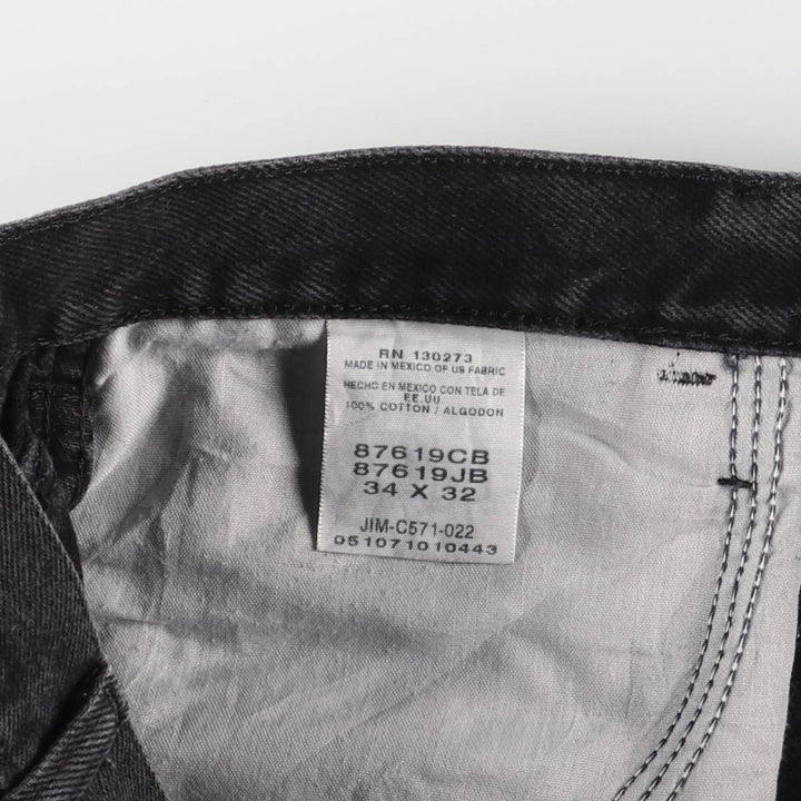 Rustler Black Denim Straight Denim Pants for Men, W34 equivalent cotton black type Vintage Second Hand