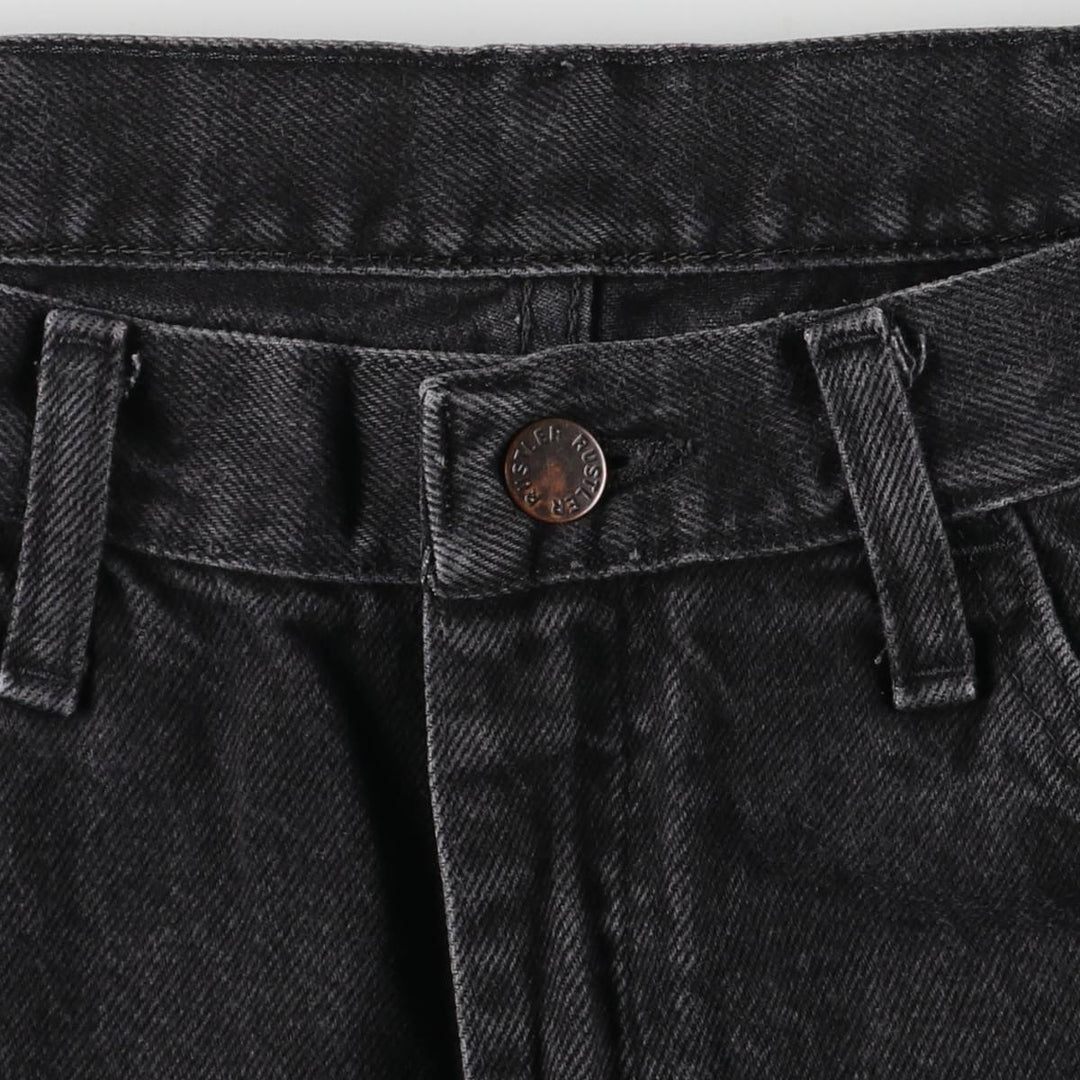 Rustler Black Denim Straight Denim Pants for Men, W34 equivalent cotton black type Vintage Second Hand