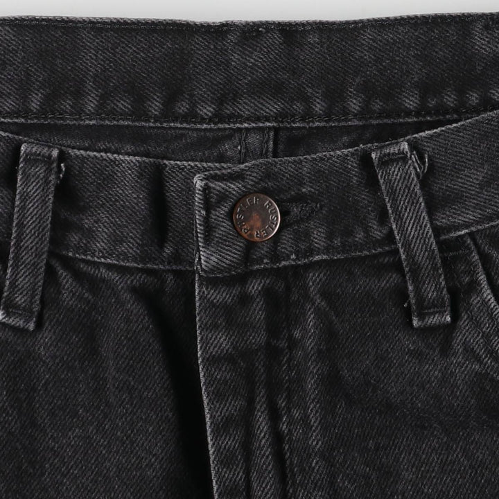 Rustler Black Denim Straight Denim Pants for Men, W34 equivalent cotton black type Vintage Second Hand