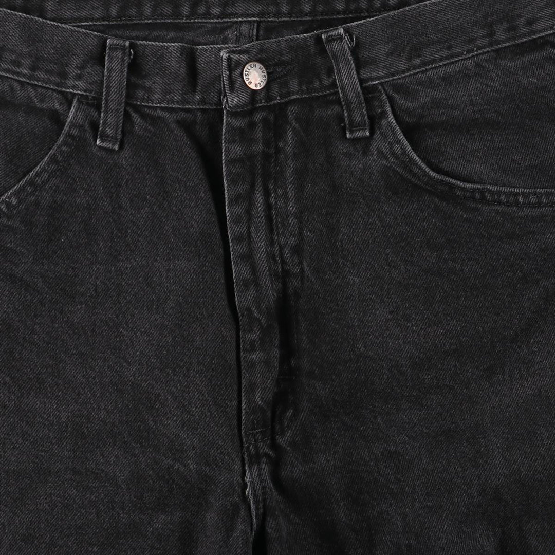 Rustler Black Denim Straight Denim Pants for Men, W34 equivalent cotton black type Vintage Second Hand