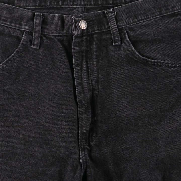 Rustler Black Denim Straight Denim Pants for Men, W34 equivalent cotton black type Vintage Second Hand