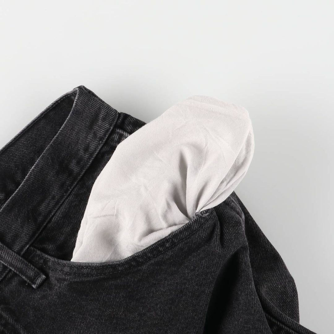 Rustler Black Denim Straight Denim Pants for Men, W34 equivalent cotton black type Vintage Second Hand
