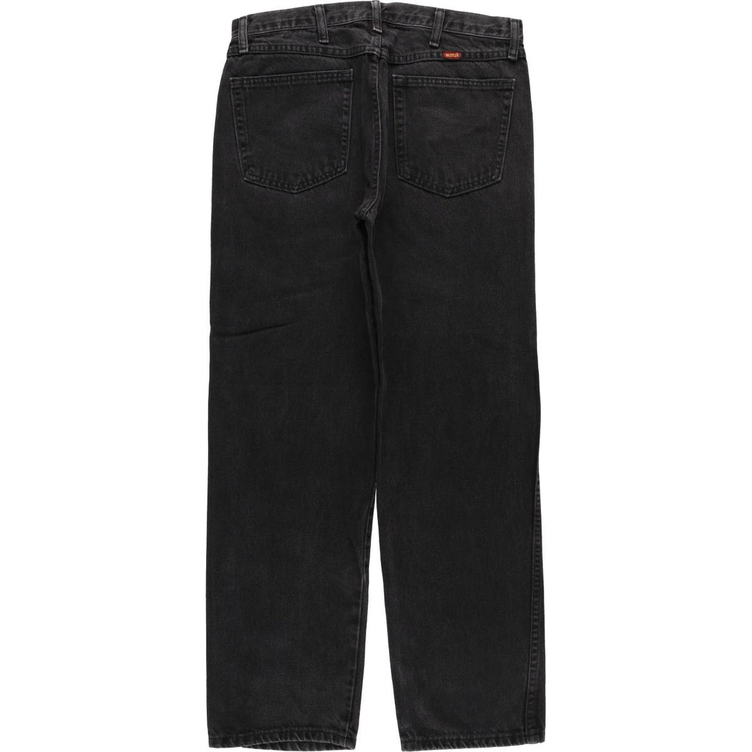 Rustler Black Denim Straight Denim Pants for Men, W33 equivalent cotton black type Vintage Second Hand