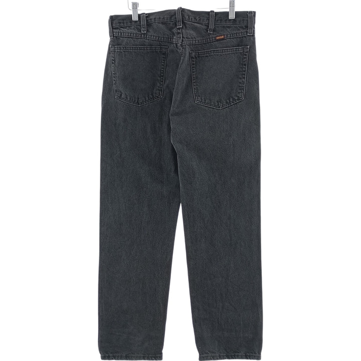 Rustler Black Denim Straight Denim Pants for Men, W33 equivalent cotton black type Vintage Second Hand