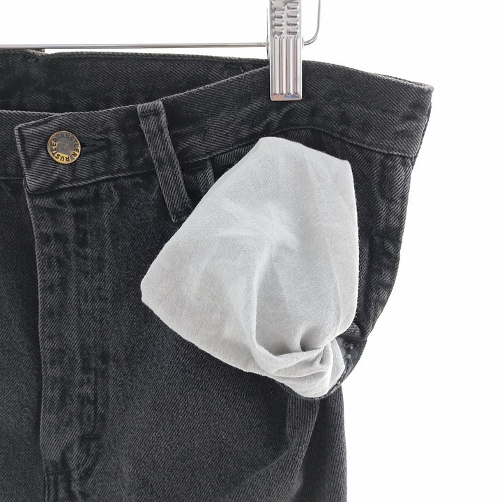 Rustler Black Denim Straight Denim Pants for Men, W33 equivalent cotton black type Vintage Second Hand