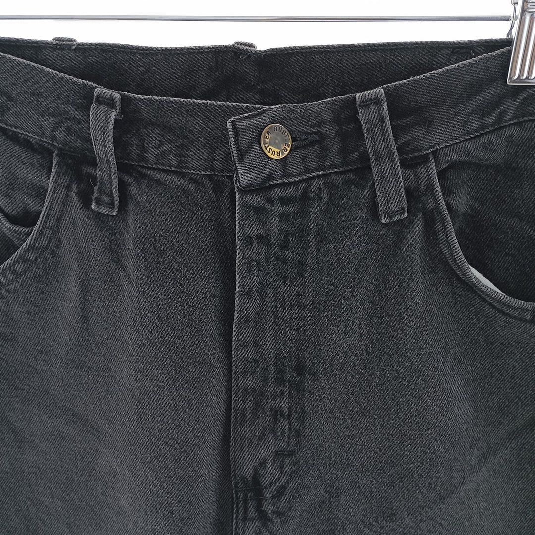 Rustler Black Denim Straight Denim Pants for Men, W33 equivalent cotton black type Vintage Second Hand