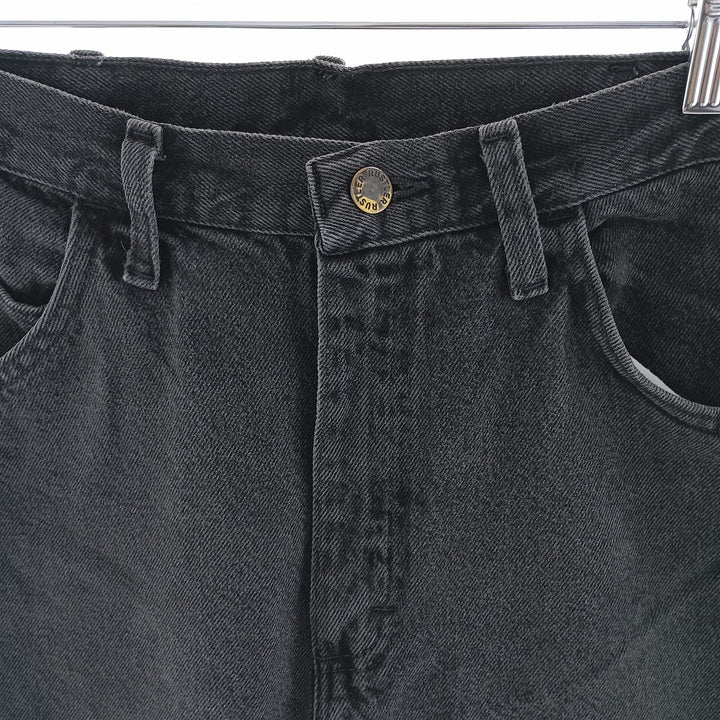 Rustler Black Denim Straight Denim Pants for Men, W33 equivalent cotton black type Vintage Second Hand