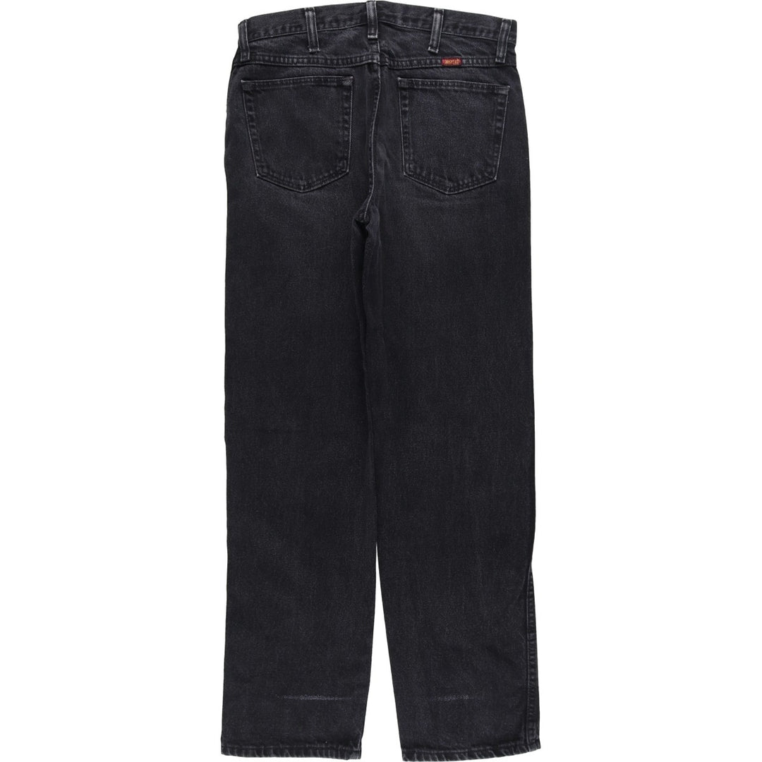 Rustler Black Denim Straight Denim Pants for Men, W30 equivalent cotton black type Vintage Second Hand