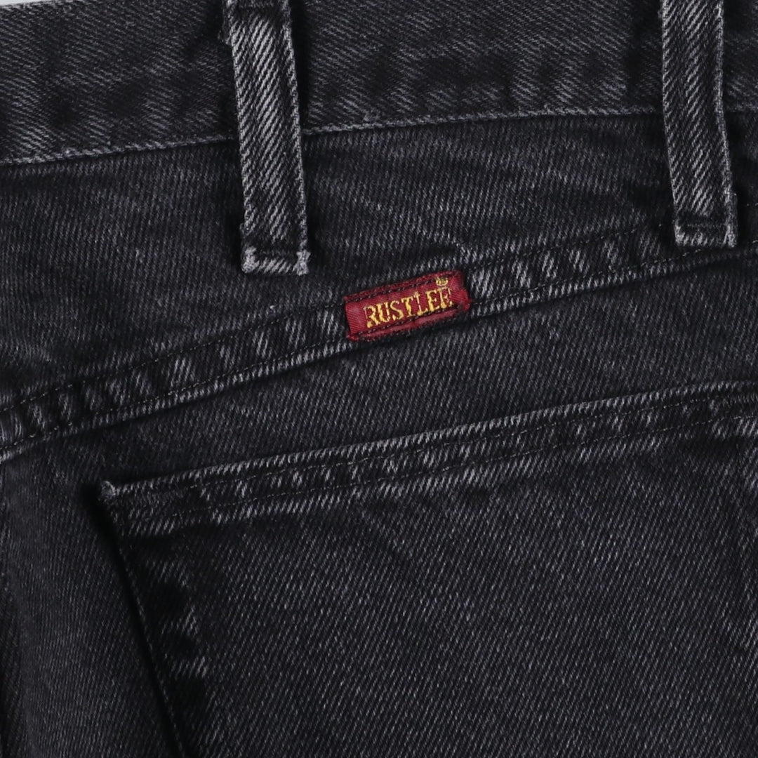 Rustler Black Denim Straight Denim Pants for Men, W30 equivalent cotton black type Vintage Second Hand