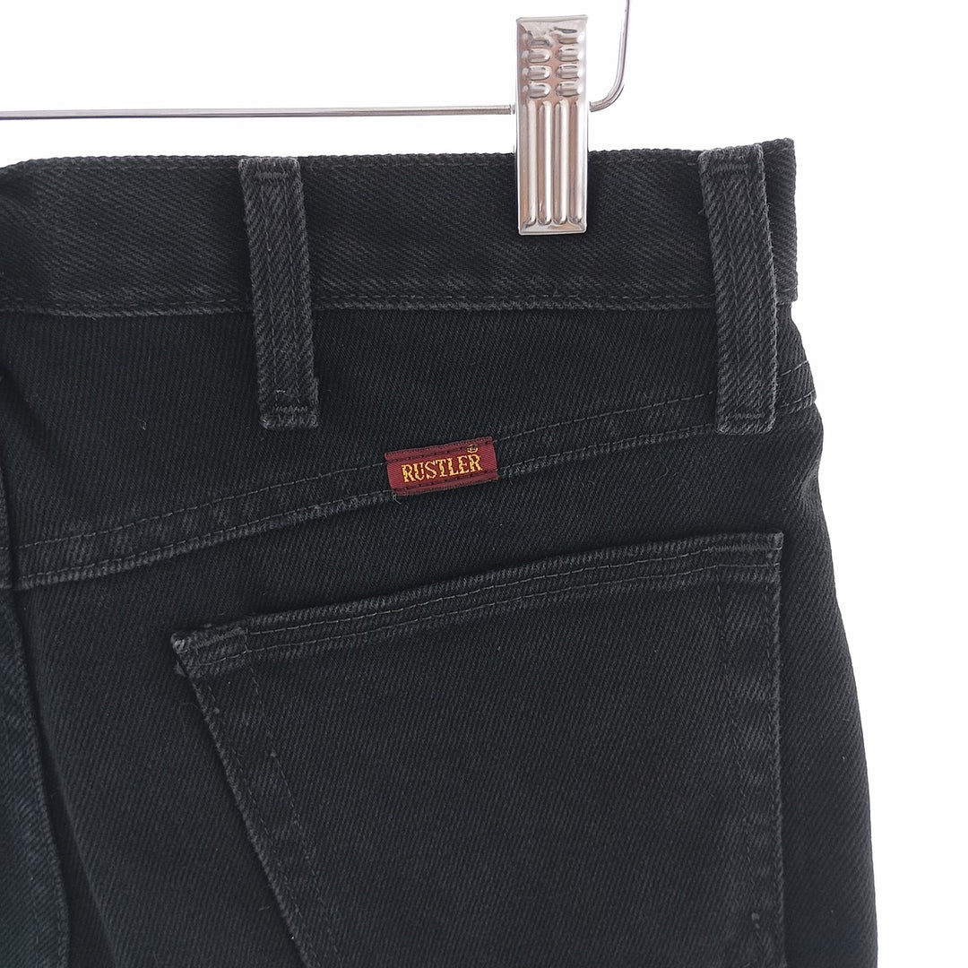 Rustler Black Denim Straight Denim Pants for Men, W30 equivalent cotton black type Vintage Second Hand