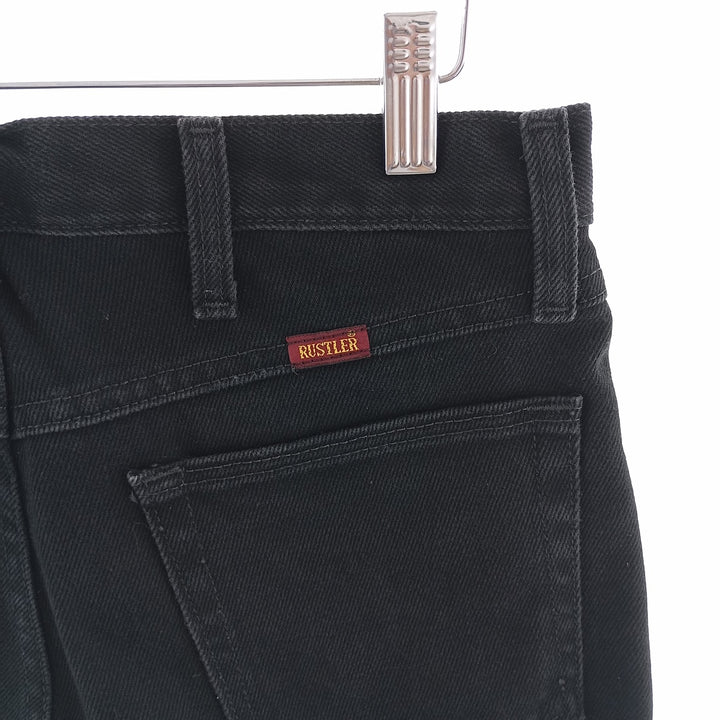 Rustler Black Denim Straight Denim Pants for Men, W30 equivalent cotton black type Vintage Second Hand