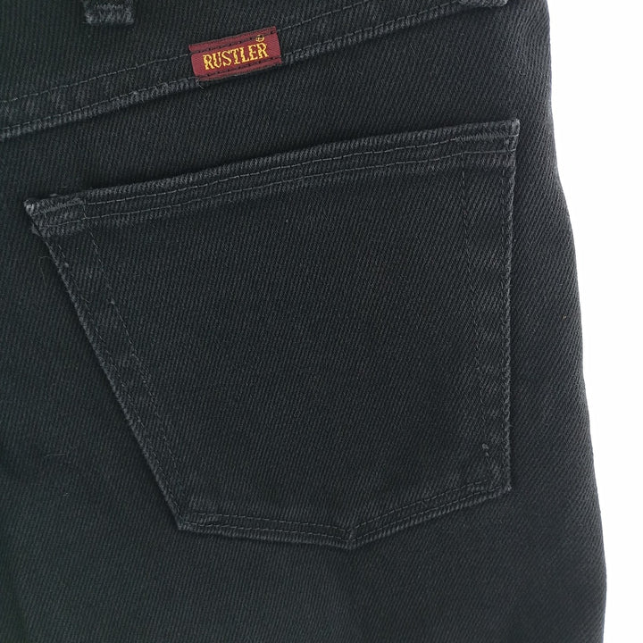 Rustler Black Denim Straight Denim Pants for Men, W30 equivalent cotton black type Vintage Second Hand