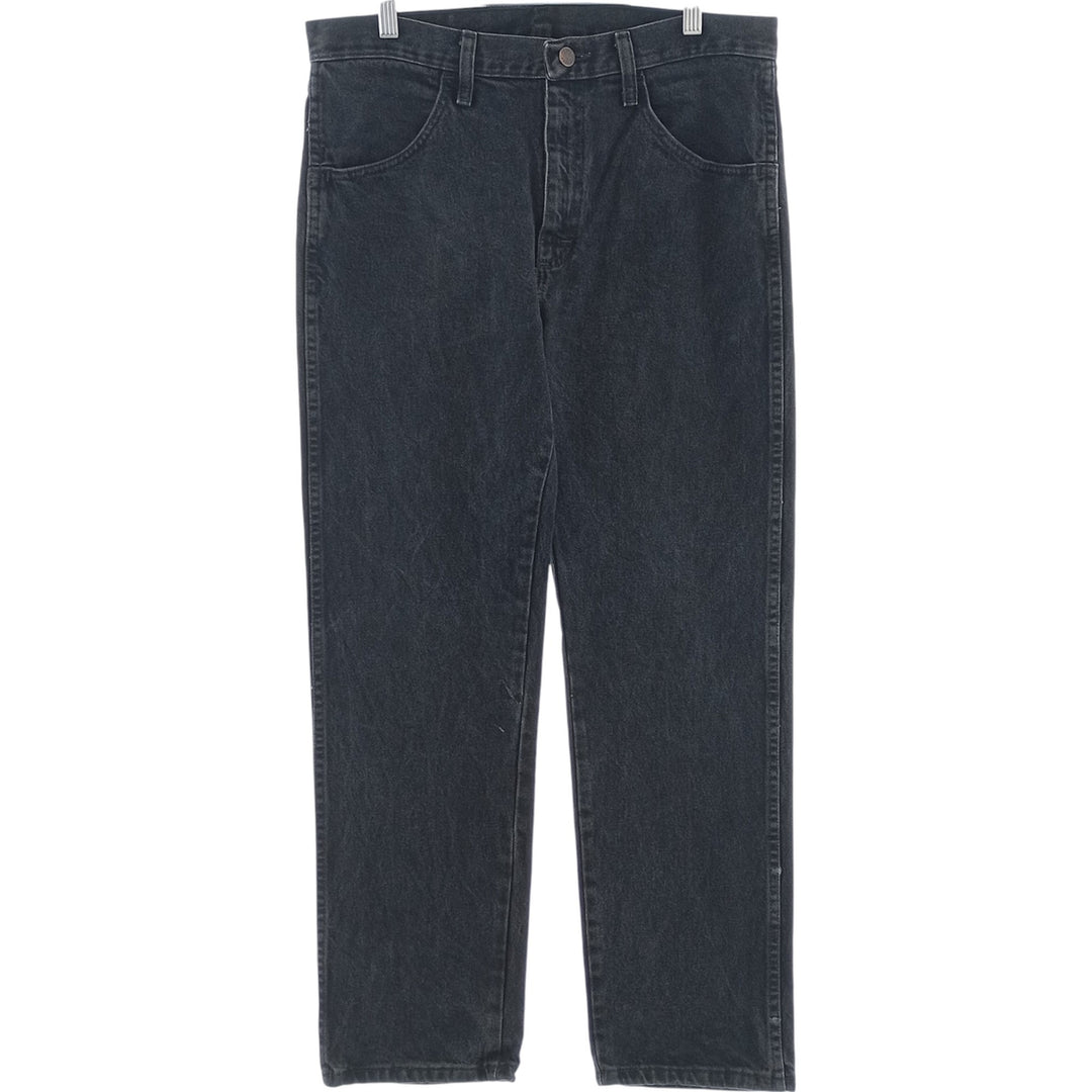 Rustler Black Denim Straight Denim Pants for Men, W33 equivalent cotton black type Vintage Second Hand