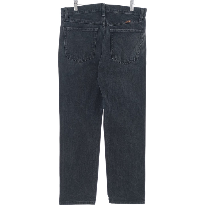 Rustler Black Denim Straight Denim Pants for Men, W33 equivalent cotton black type Vintage Second Hand