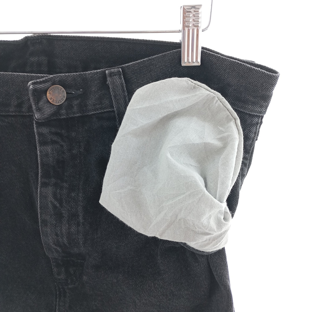 Rustler Black Denim Straight Denim Pants for Men, W33 equivalent cotton black type Vintage Second Hand