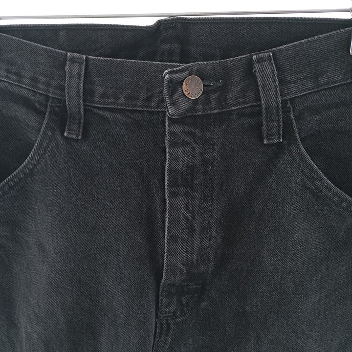 Rustler Black Denim Straight Denim Pants for Men, W33 equivalent cotton black type Vintage Second Hand