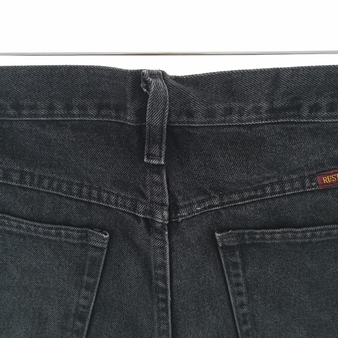 Rustler Black Denim Straight Denim Pants for Men, W33 equivalent cotton black type Vintage Second Hand