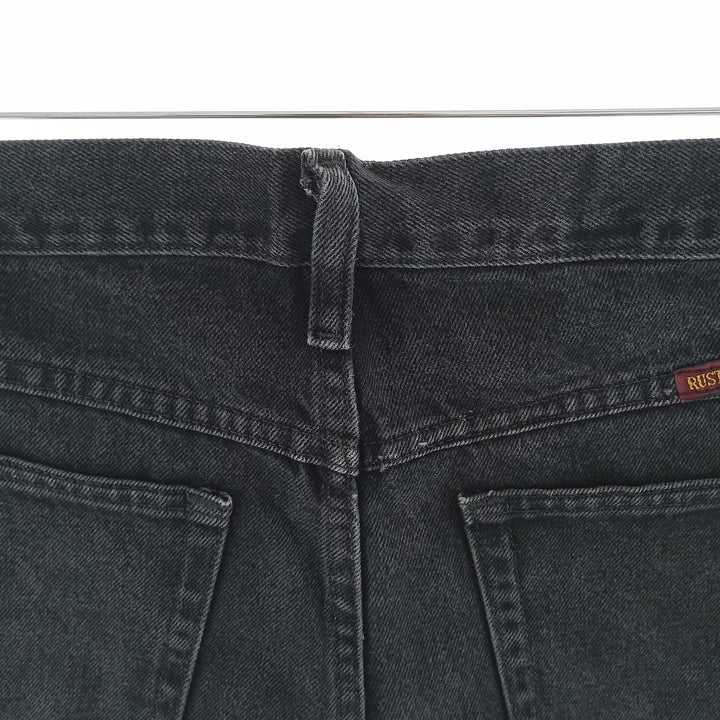 Rustler Black Denim Straight Denim Pants for Men, W33 equivalent cotton black type Vintage Second Hand